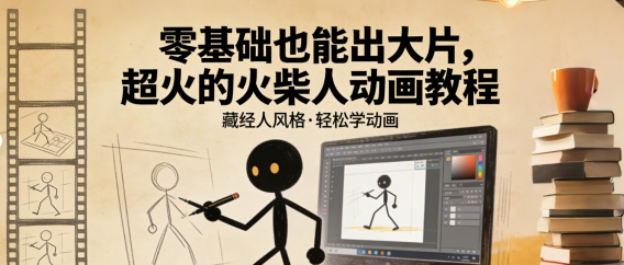 零基础也能出大片，超火的火柴人动画教程（藏经人风格）