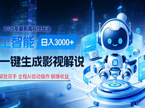 炸裂！2026 影视解说界核爆级革命！AI 十秒吞片吐爆款，多平台自动撒钱，日入 3000 + 比呼吸还简单！