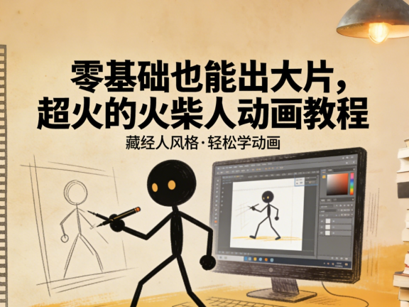 零基础也能出大片，超火的火柴人动画教程（藏经人风格）