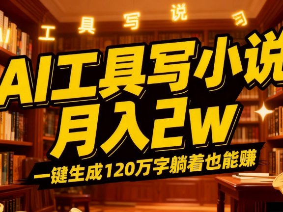 2026年AI工具写小说,一键生成120万字，躺着也能赚，月入2w+